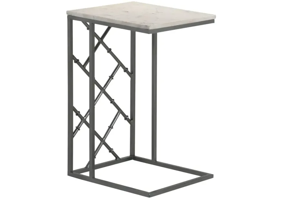 Angeliki Accent Table with Marble Top White