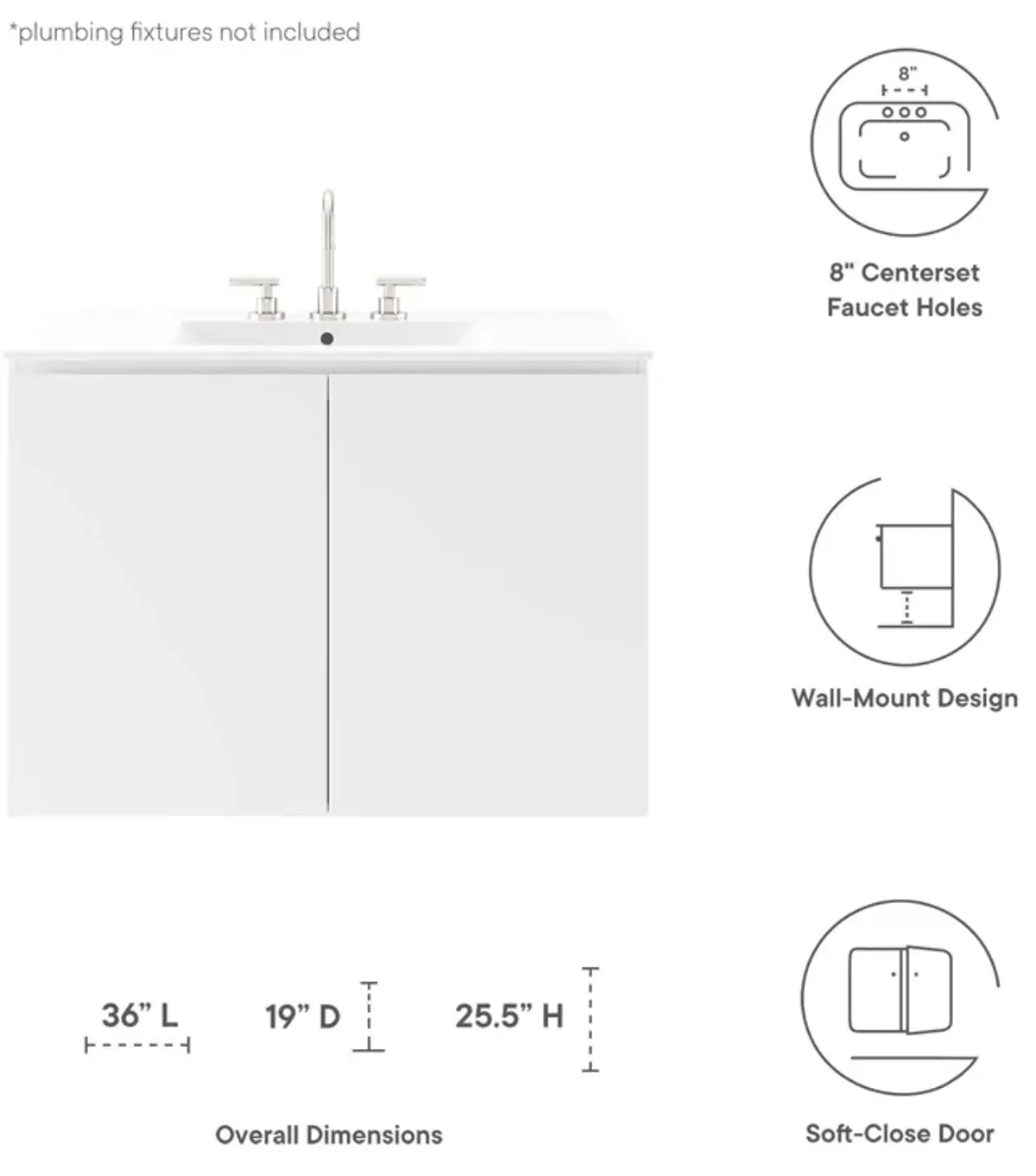 Bryn 36" Wall-Mount Bathroom Vanity