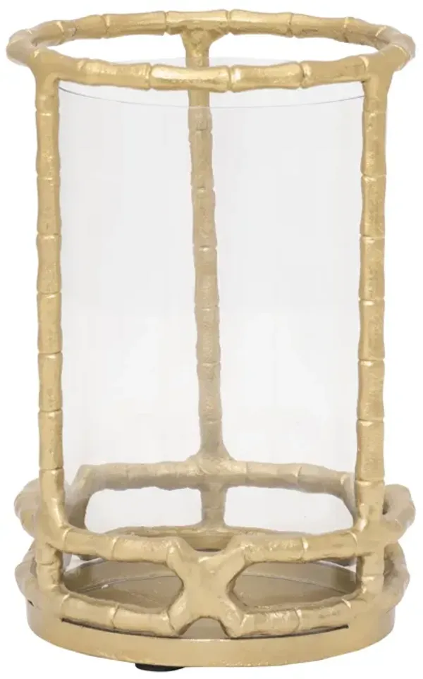 Metal, 9" Hurricane Holder, Gold