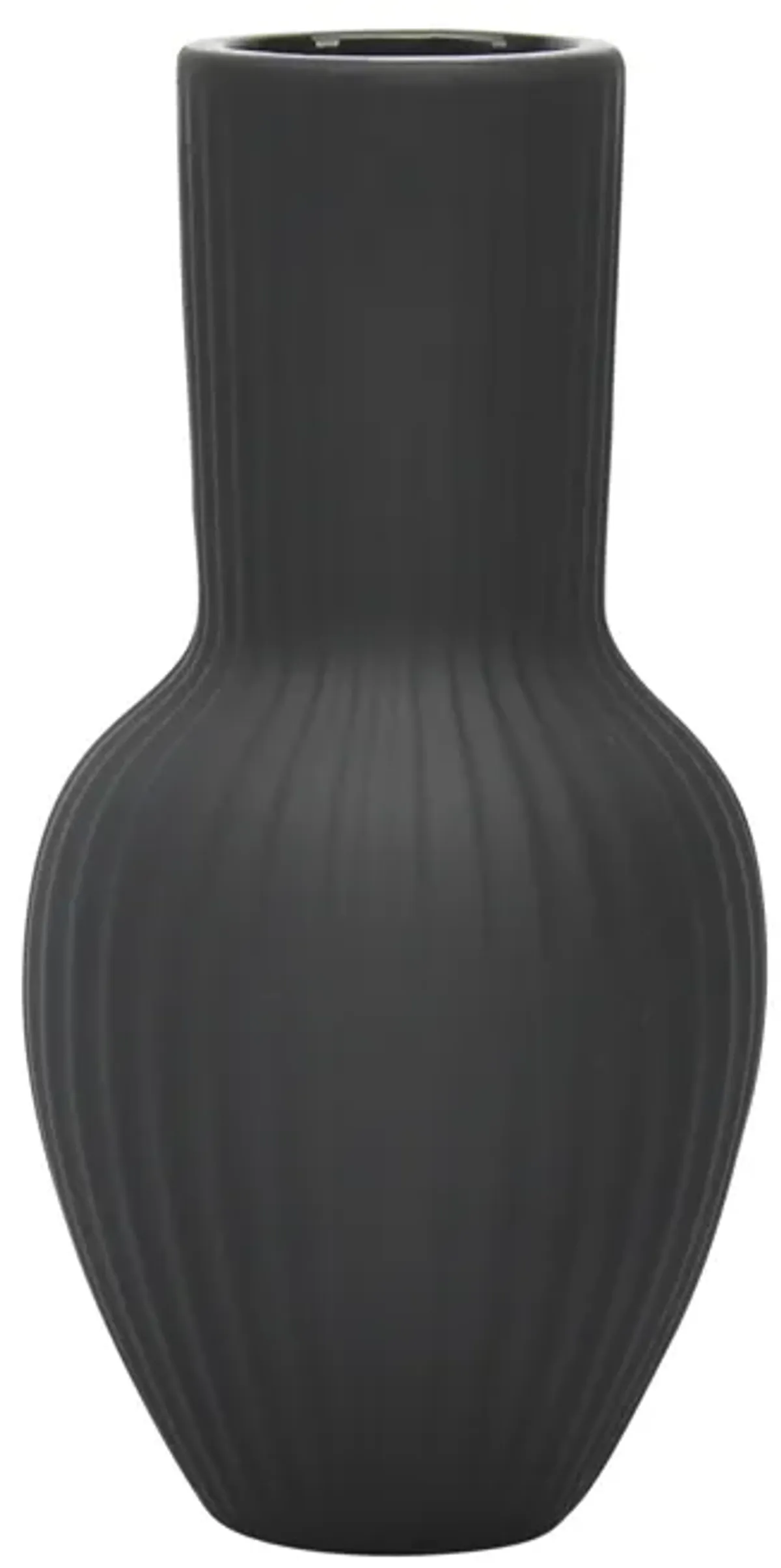 Cer, 11"h Bouquet Vase, Black