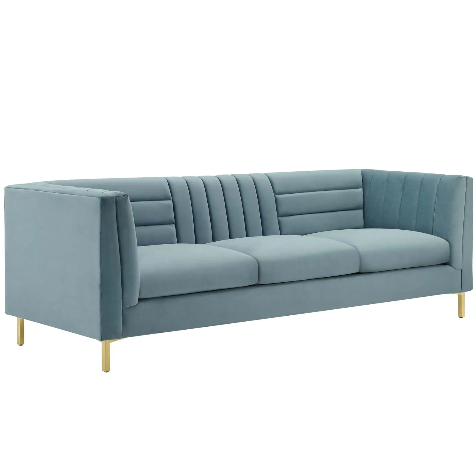 Ingenuity Channel Tufted Performance Velvet Sofa