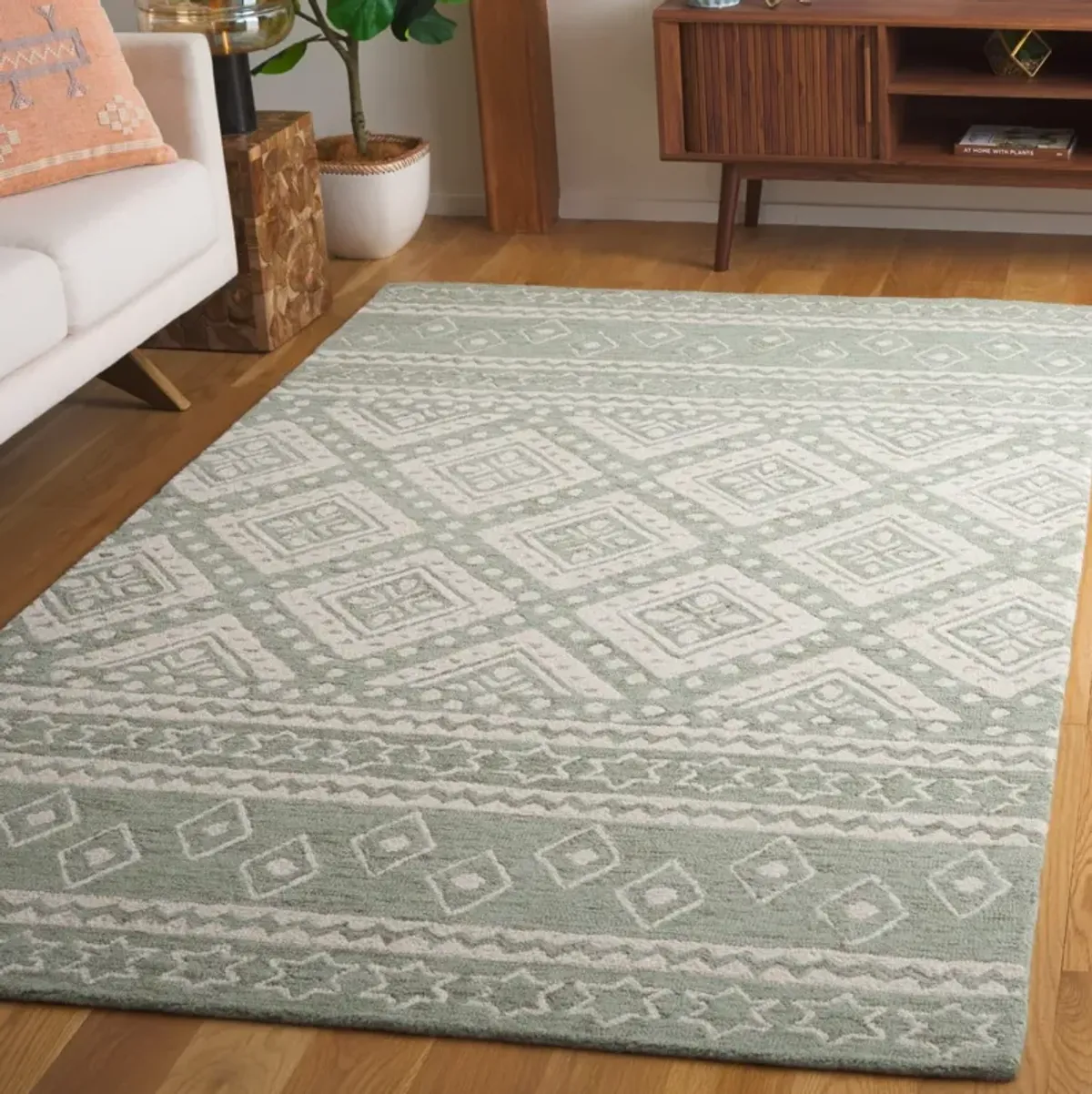 MICRO-LOOP 501 SAGE  8' x 10' Large Rectangle Rug