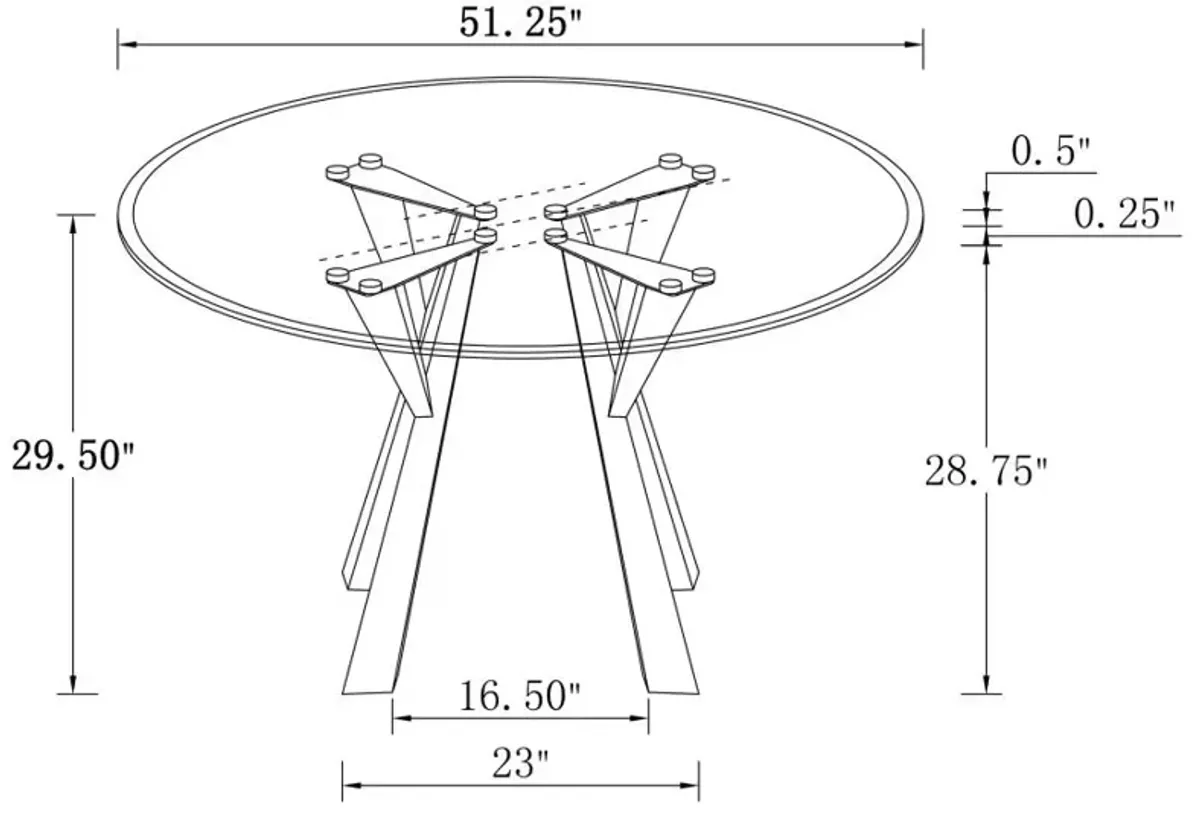 Alaia Round Glass Top Dining Table Clear and Chrome