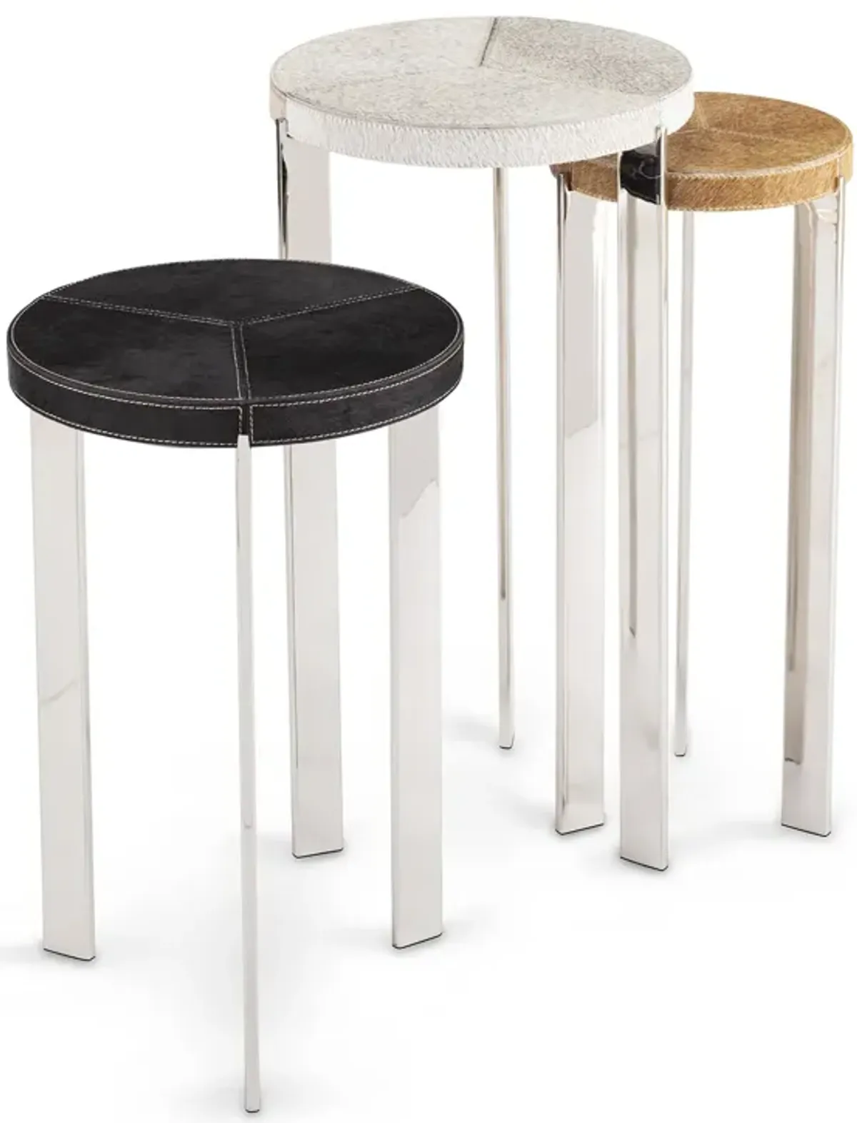 Andres Hair on Hide Mixer Table Set (Polished Nickel)