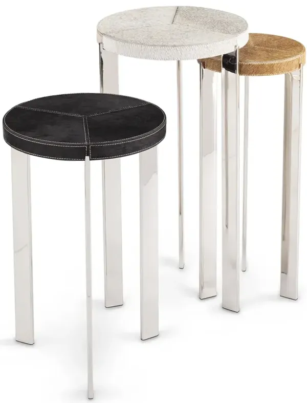 Andres Hair on Hide Mixer Table Set (Polished Nickel)