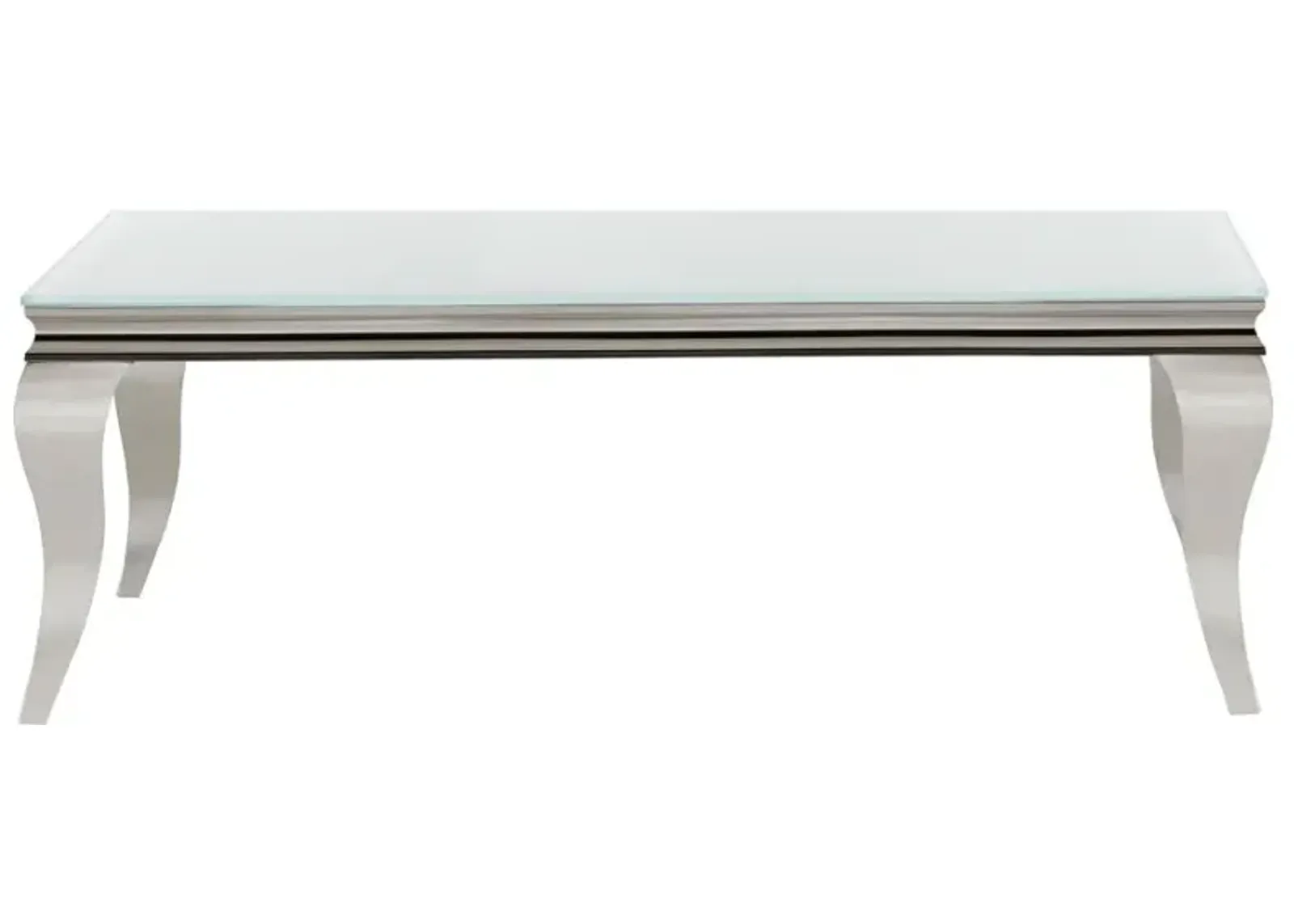 Carone Rectangle Coffee Table White and Chrome