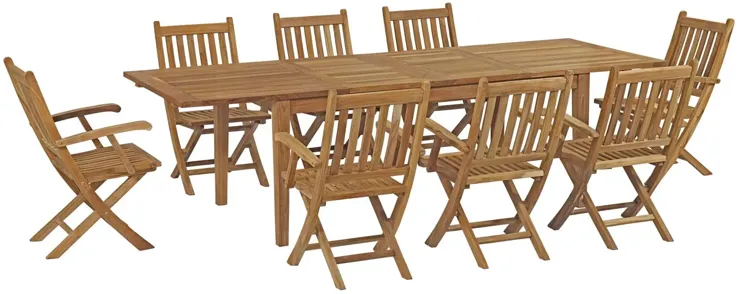 Marina 9 Piece Outdoor Patio Teak Dining Set