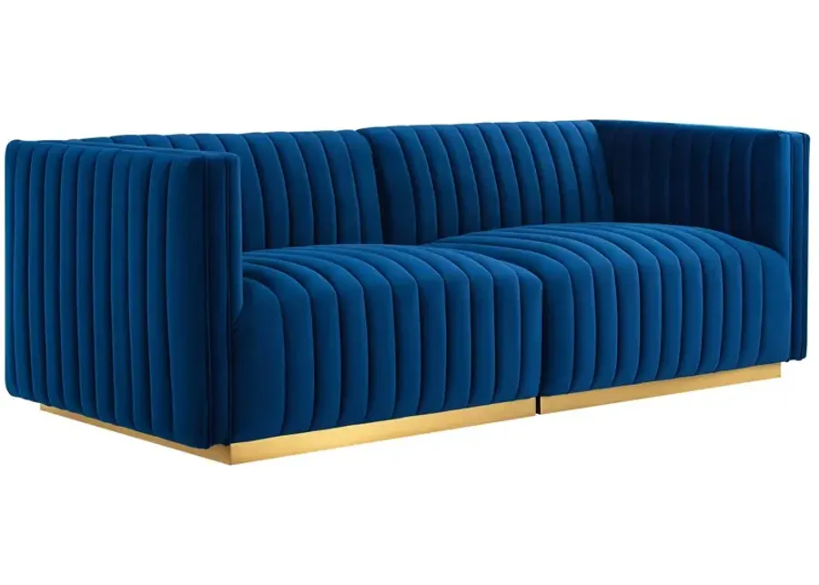 Conjure Channel Tufted Performance Velvet Loveseat