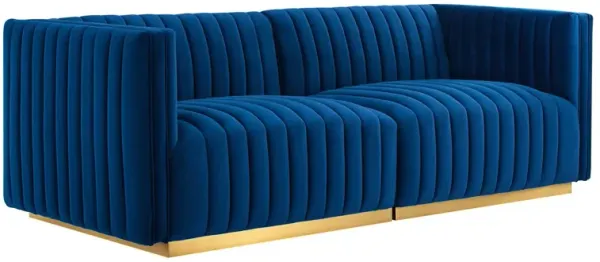 Conjure Channel Tufted Performance Velvet Loveseat
