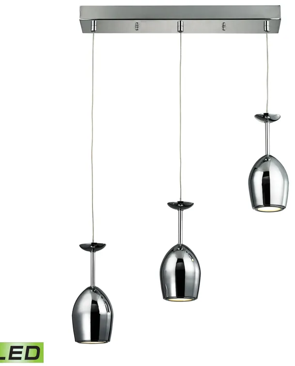 Vasso Chromo 3" Wide 3-Light Mini Pendant - Polished Chrome