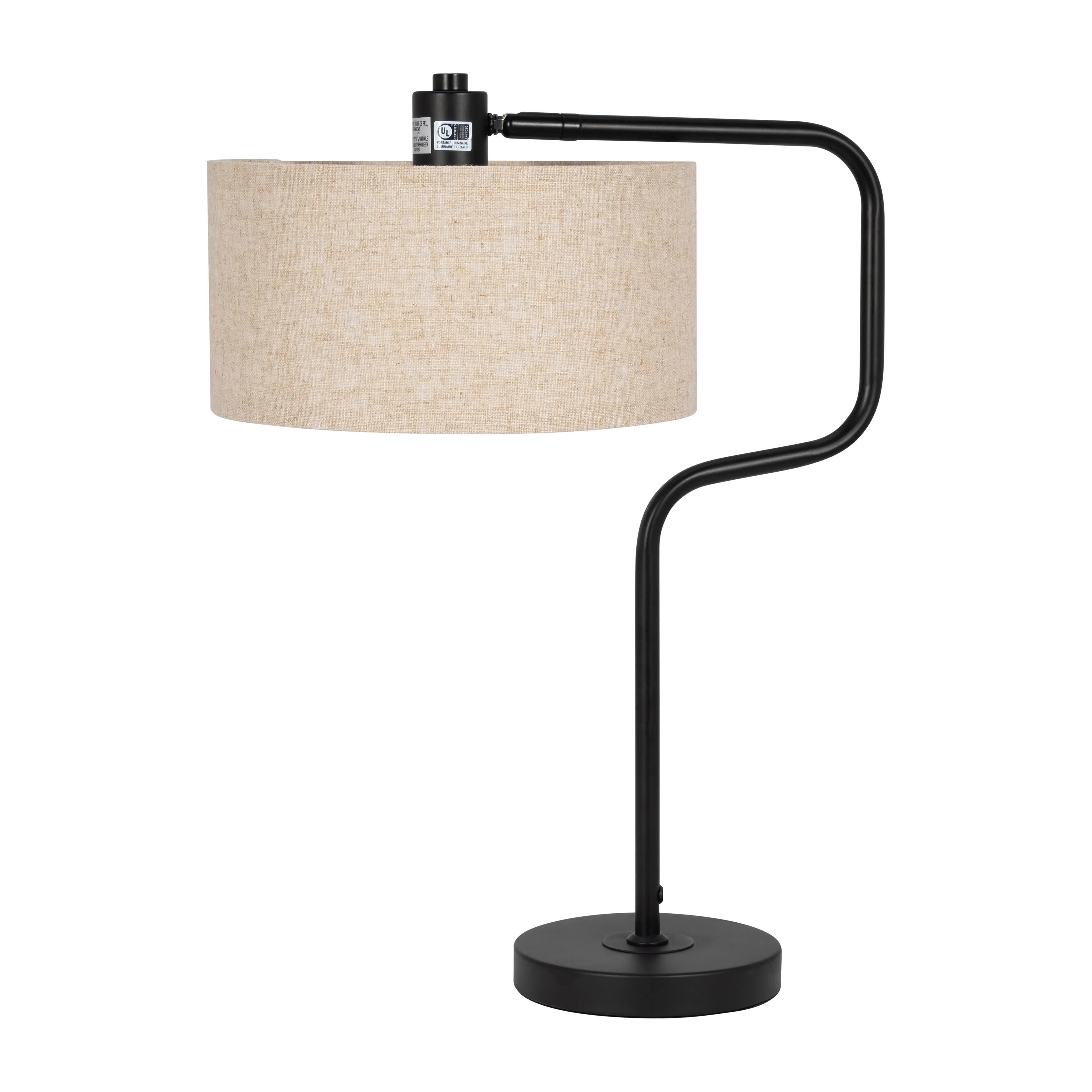 S/3 61"/21"metal Floor And Table Lamps, Black - Set of 3