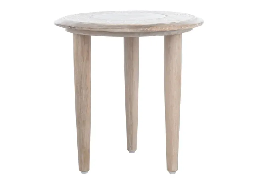 REHNUMA CARVED SIDE TABLE