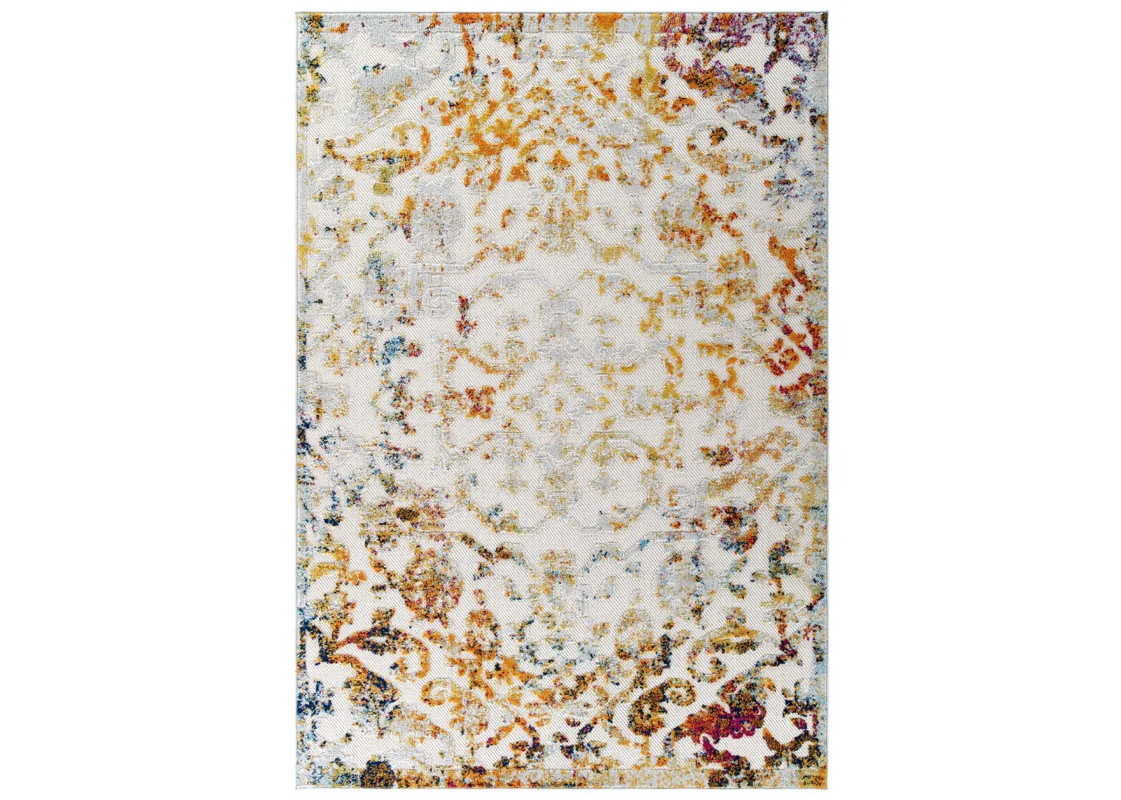 Reflect Primrose Ornate Floral Lattice 8x10 Indoor/Outdoor Area Rug