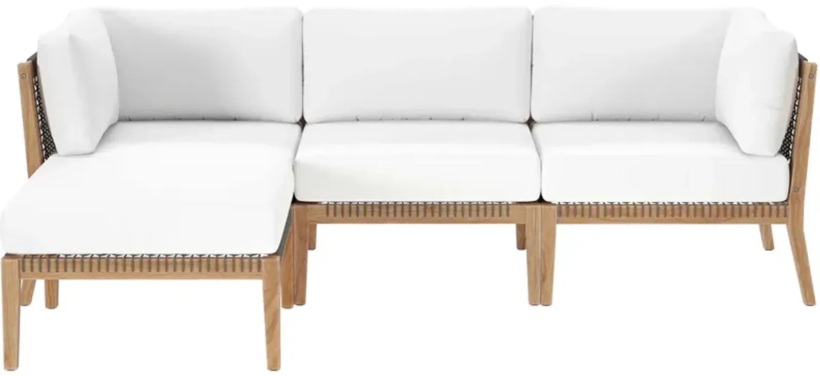 Clearwater Teak 4-Piece Outdoor Sectional