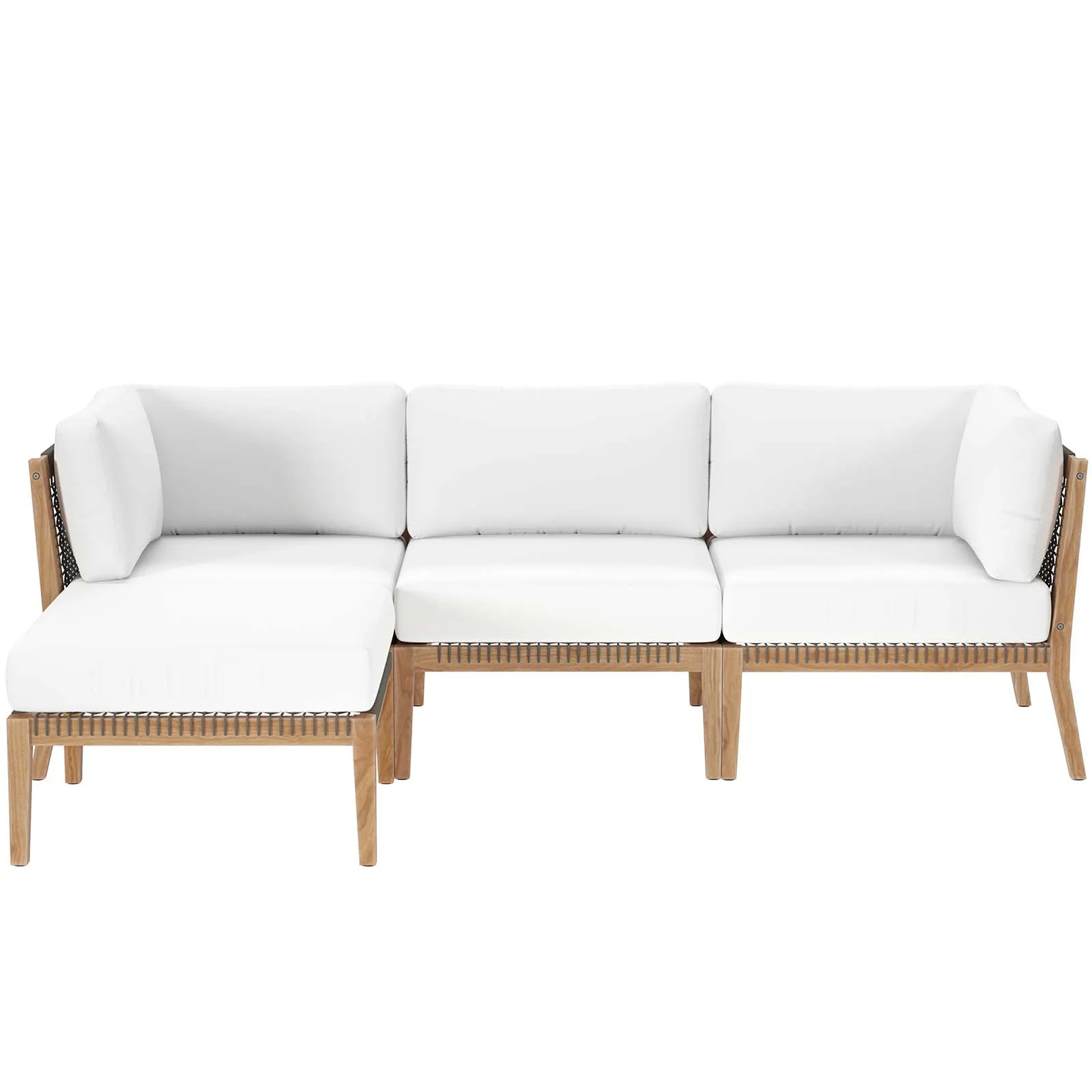 Clearwater Teak 4-Piece Outdoor Sectional