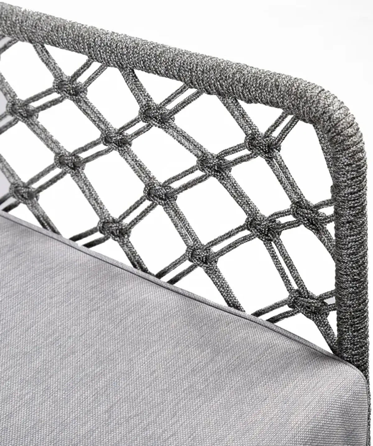 Marco Indoor Outdoor Steel Lounge Chair with Grey Rope and Grey Cushion