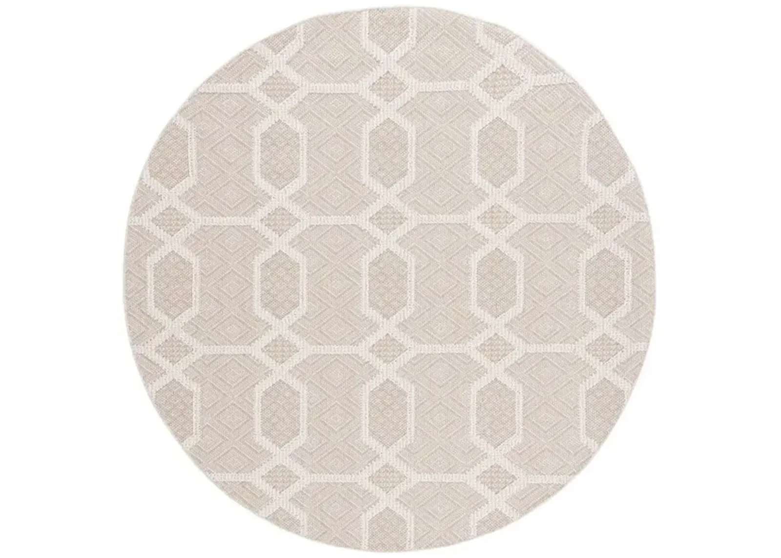 GLOBAL 416 Beige 6'-7' X 6'-7' Round Round Rug