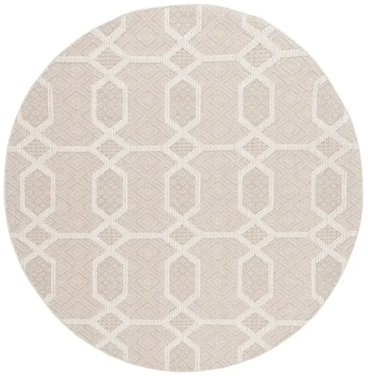 GLOBAL 416 Beige 6'-7' X 6'-7' Round Round Rug