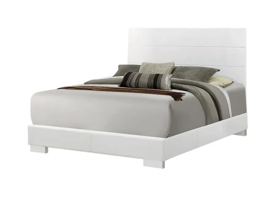 Felicity California King Panel Bed Glossy White