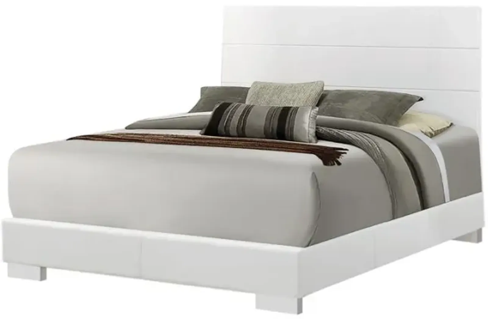 Felicity California King Panel Bed Glossy White