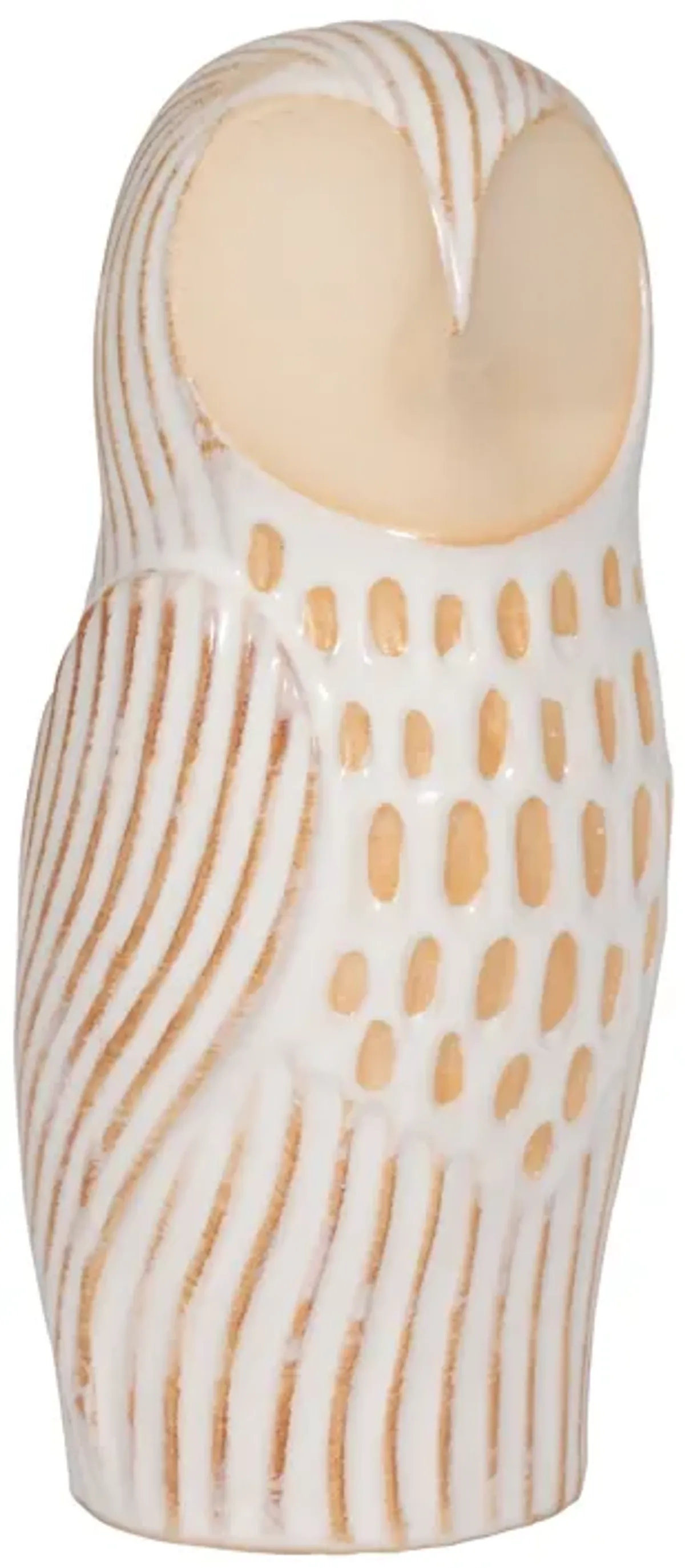 Cer, 8" Perched Owl, Ivory