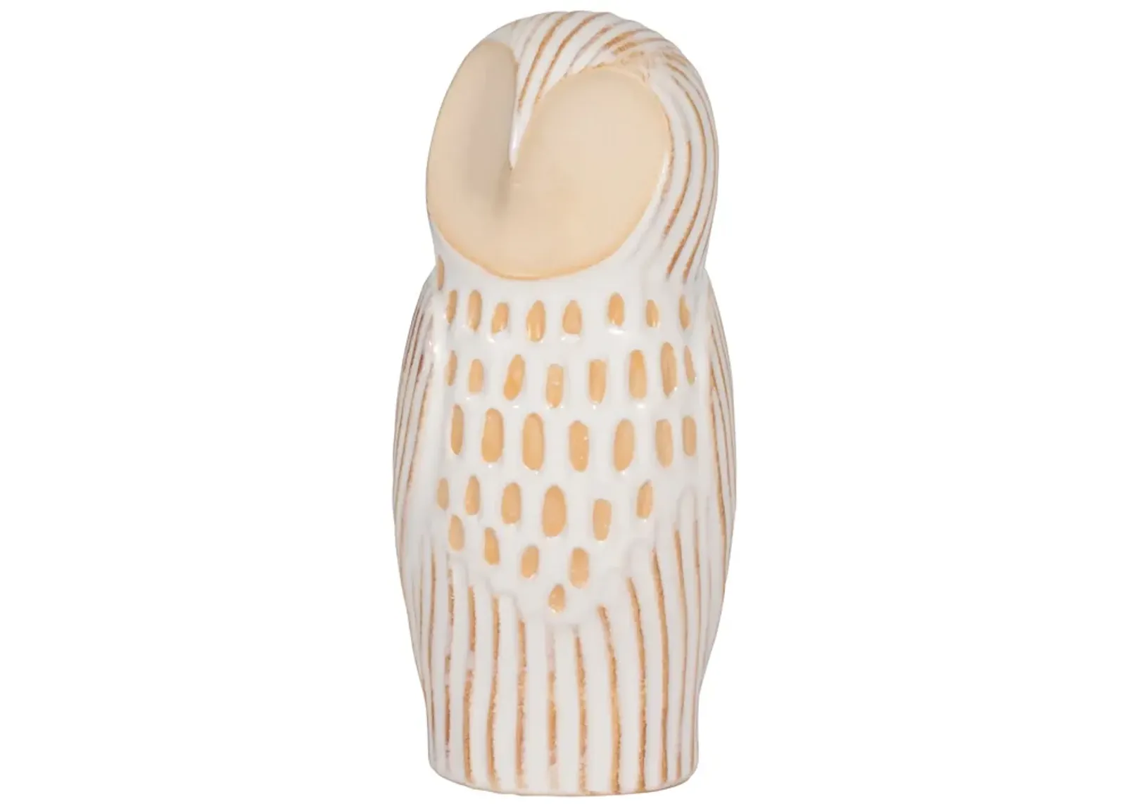 Cer, 8" Perched Owl, Ivory