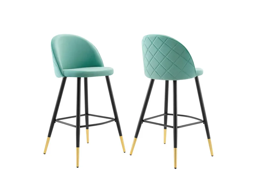 Cordial Performance Velvet Bar Stools - Set of 2