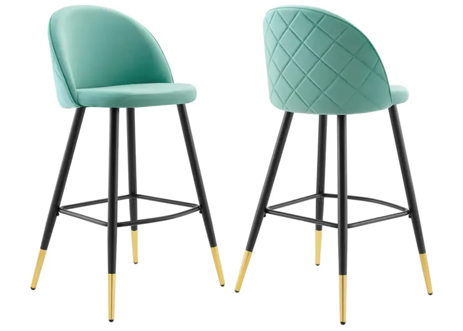 Cordial Performance Velvet Bar Stools - Set of 2