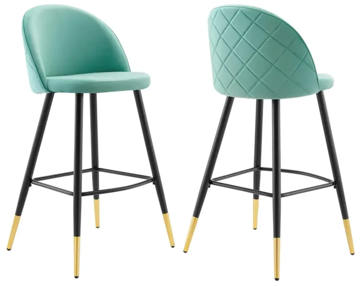 Cordial Performance Velvet Bar Stools - Set of 2