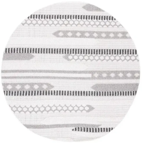 LOTUS 107 Grey 6'-7' X 6'-7' Round Round Rug