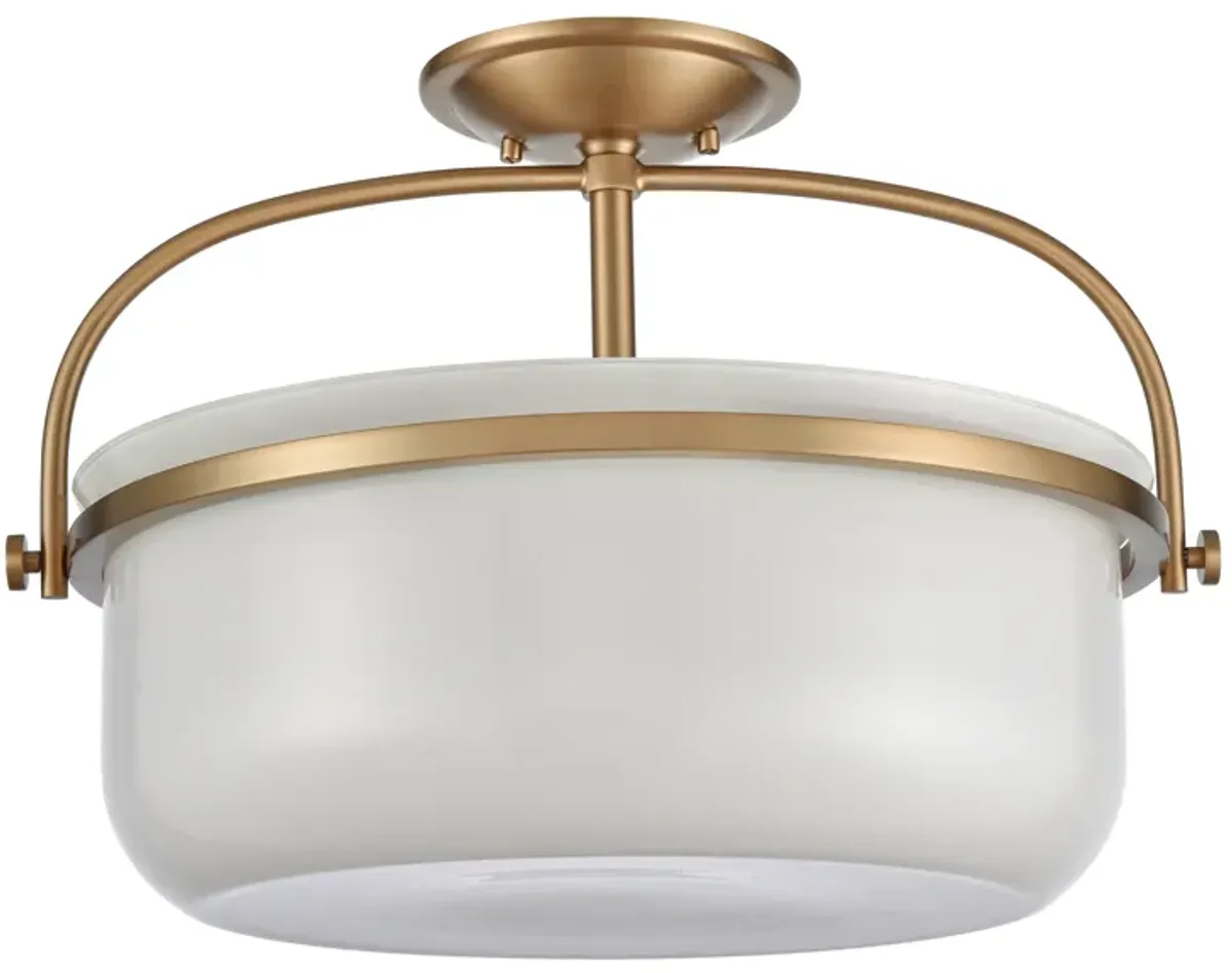 Wentworth 17'' Wide 3-Light Semi Flush Mount - Brushed Gold