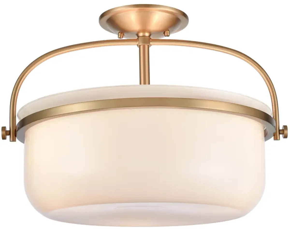 Wentworth 17'' Wide 3-Light Semi Flush Mount - Brushed Gold