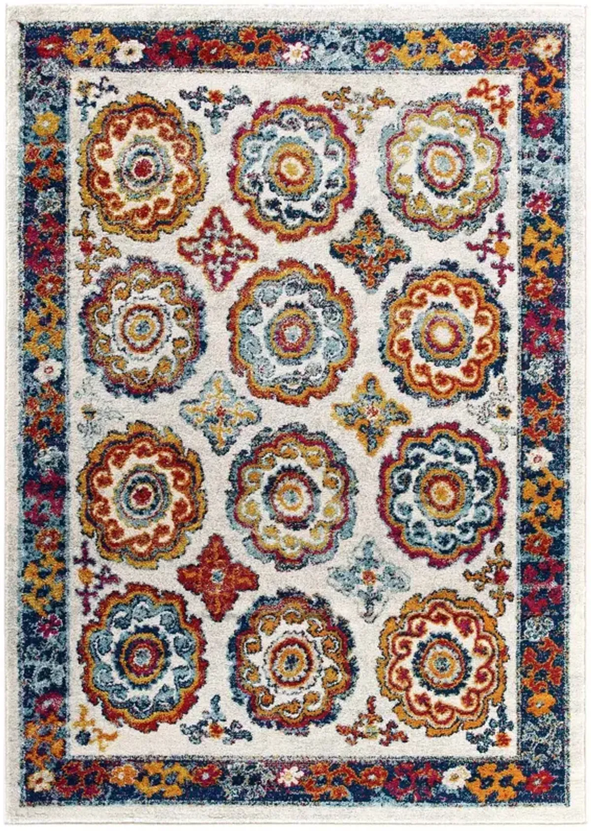 Entourage Odile Distressed Floral Moroccan Trellis 8x10 Area Rug