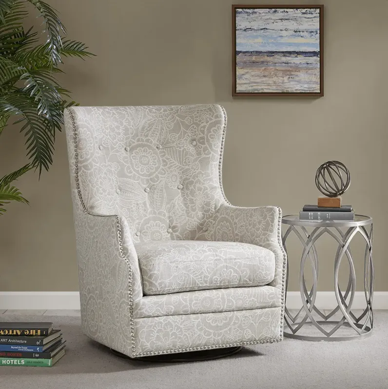 Madison Park Ella Cream Swivel Glider Chair