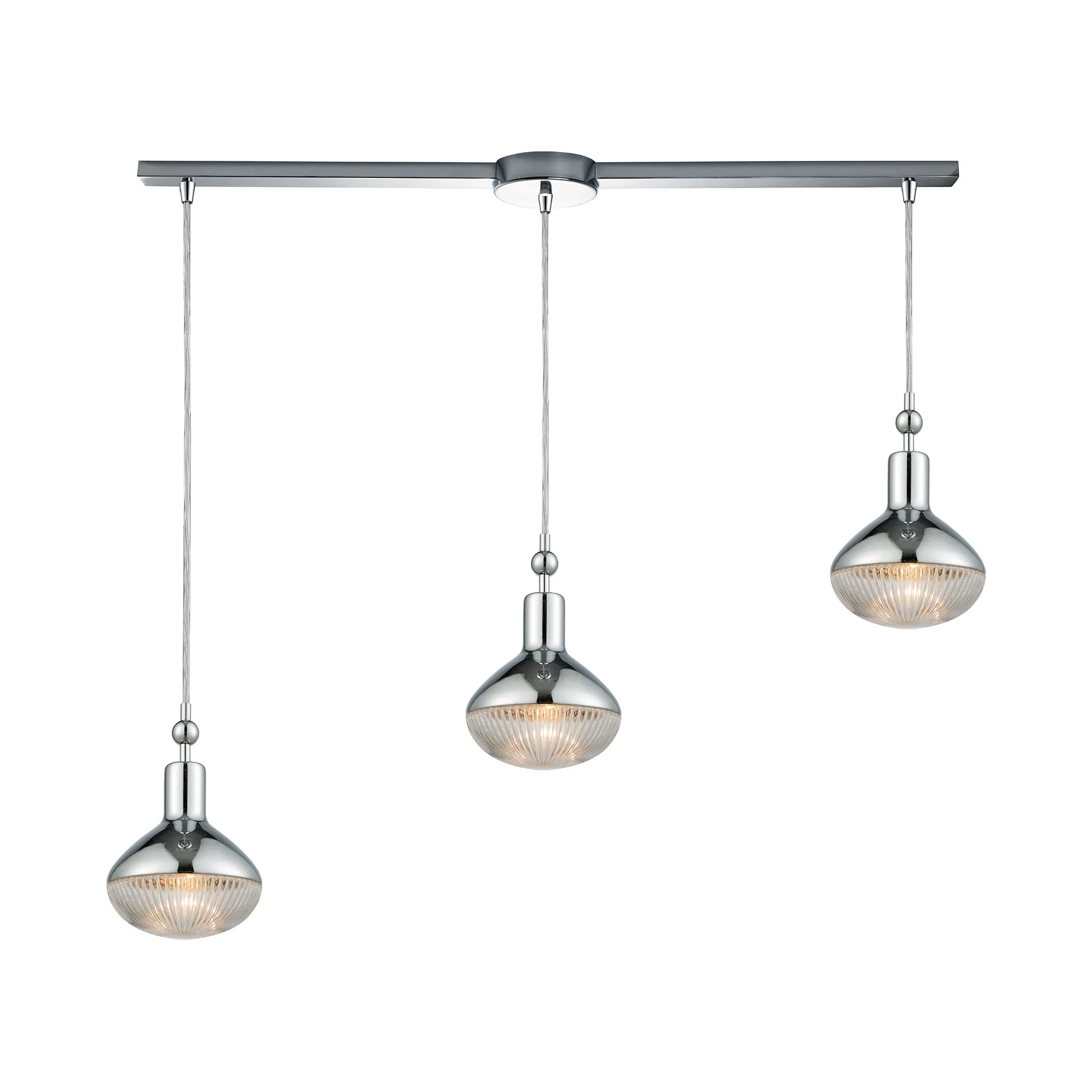 Ravette 38" Wide 3-Light Mini Pendant - Polished Chrome