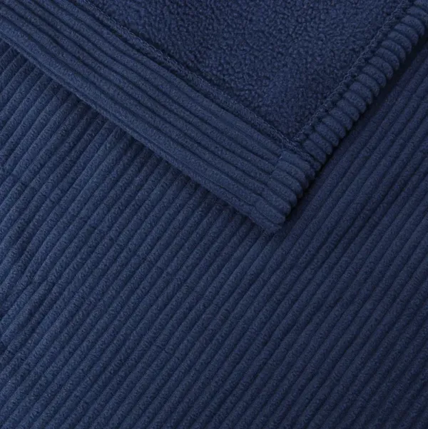 Beautyrest Electric Micro Fleece Navy Heated Blanket