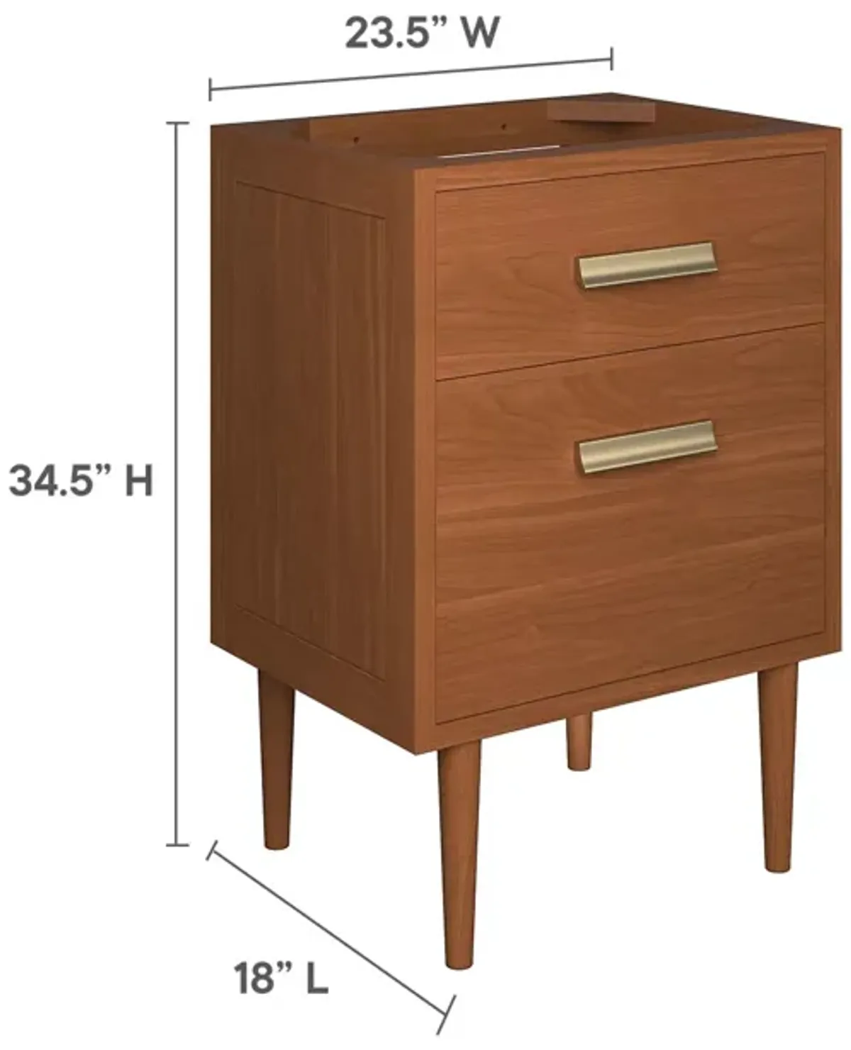 Cassia 24" Teak Wood Bathroom Vanity Cabinet (Sink Basin Not Included)