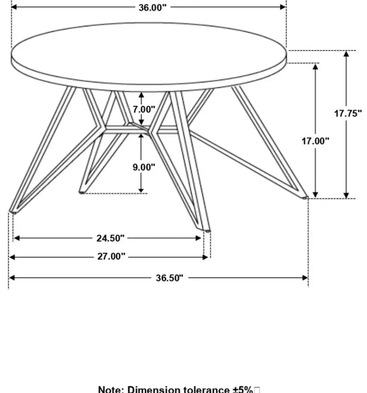 Hadi Round Coffee Table with Hairpin Legs Cement and Gunmetal