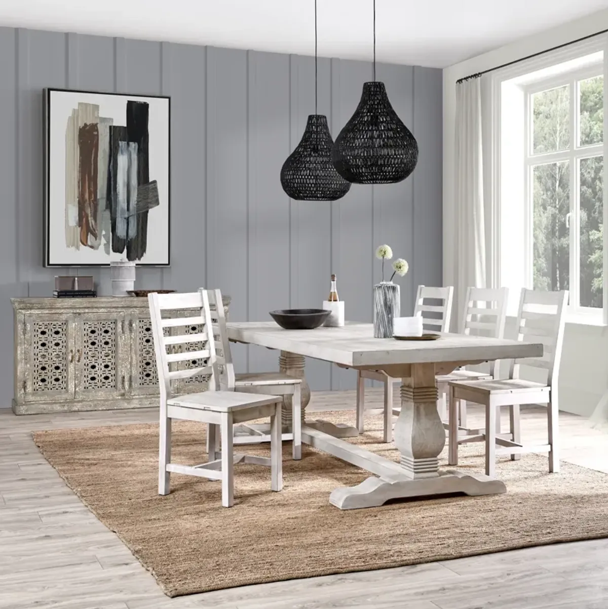 Quincy 94" Dining Table Nordic Ivory