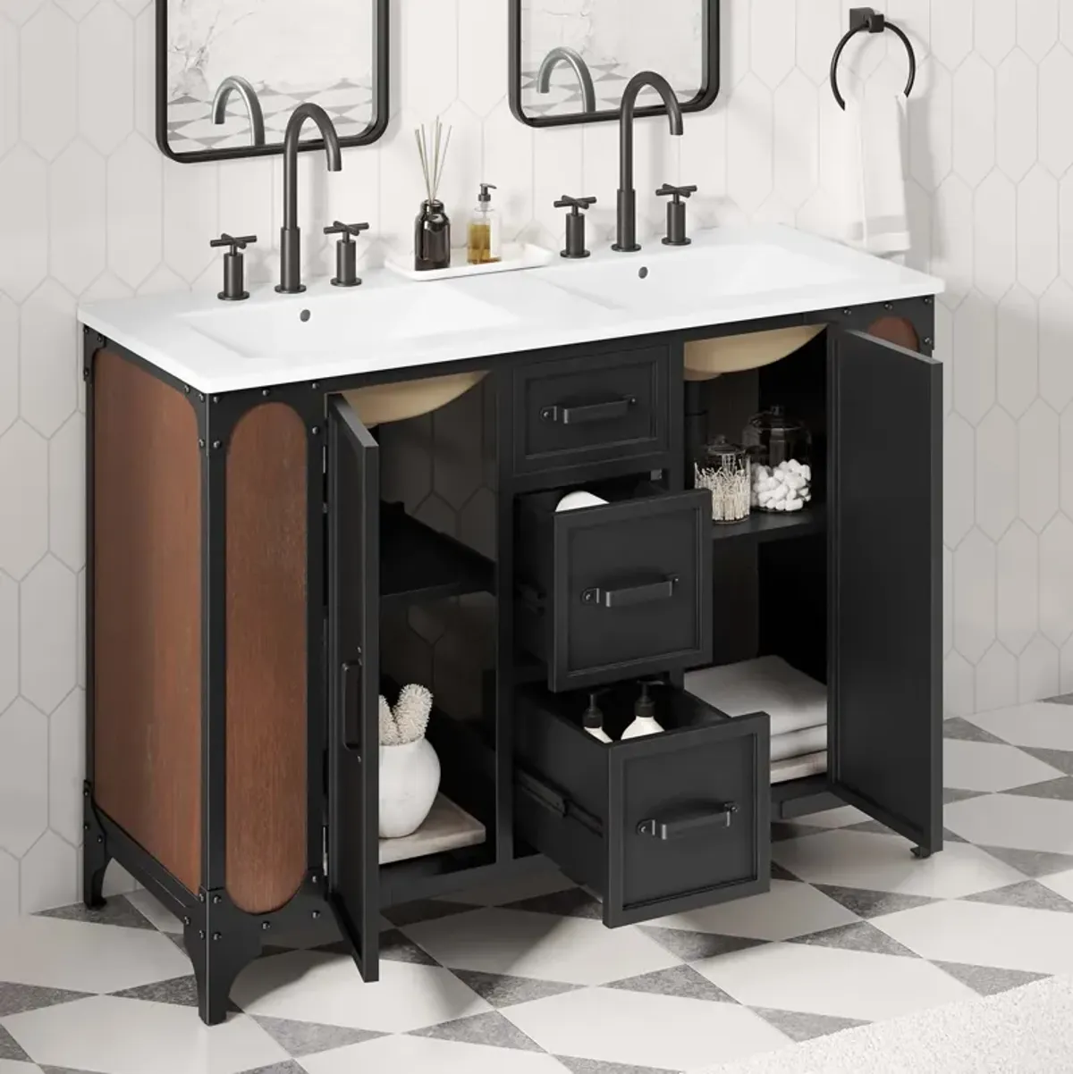 Steamforge 48" Double Sink Bathroom Vanity