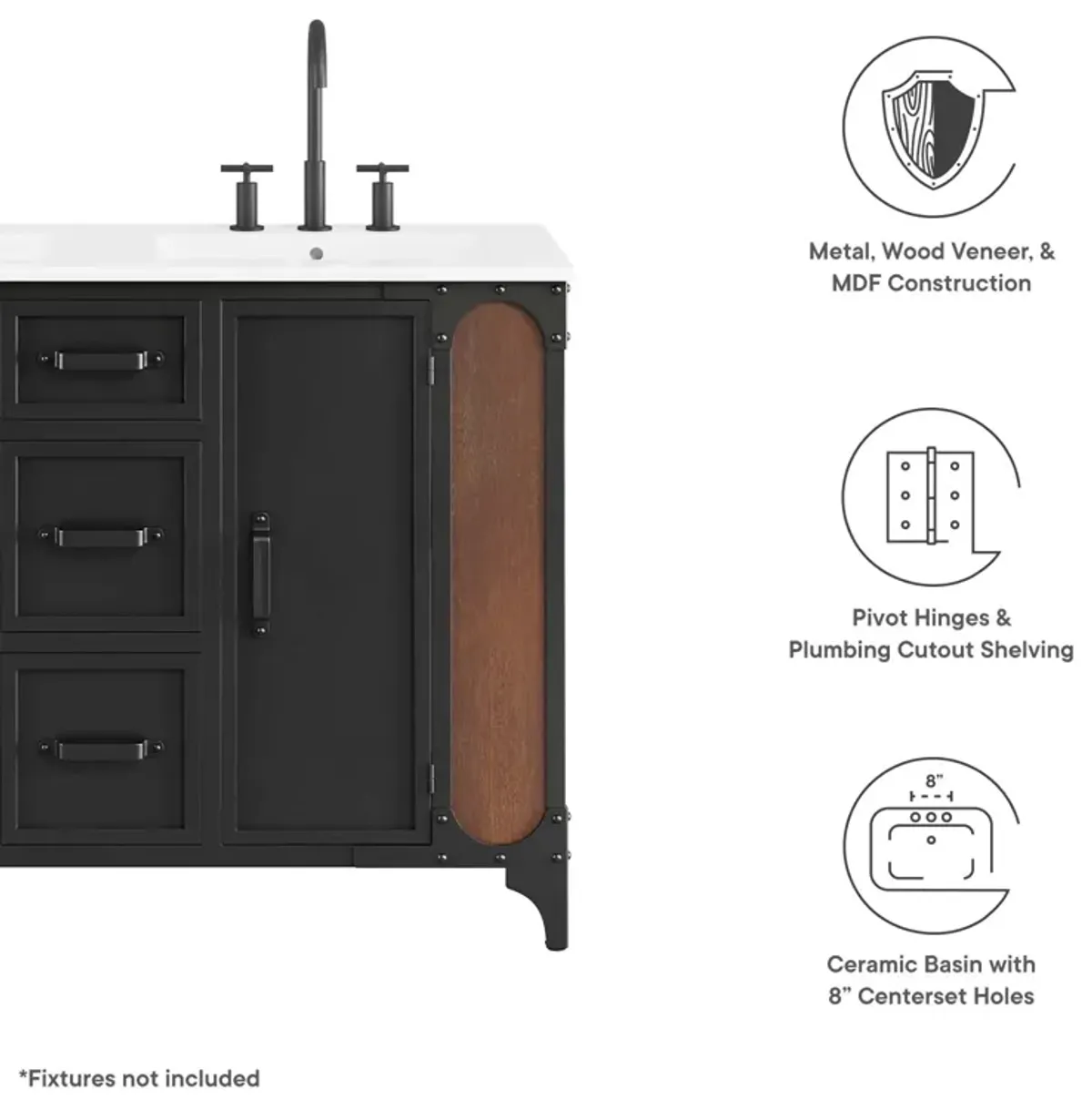 Steamforge 48" Double Sink Bathroom Vanity