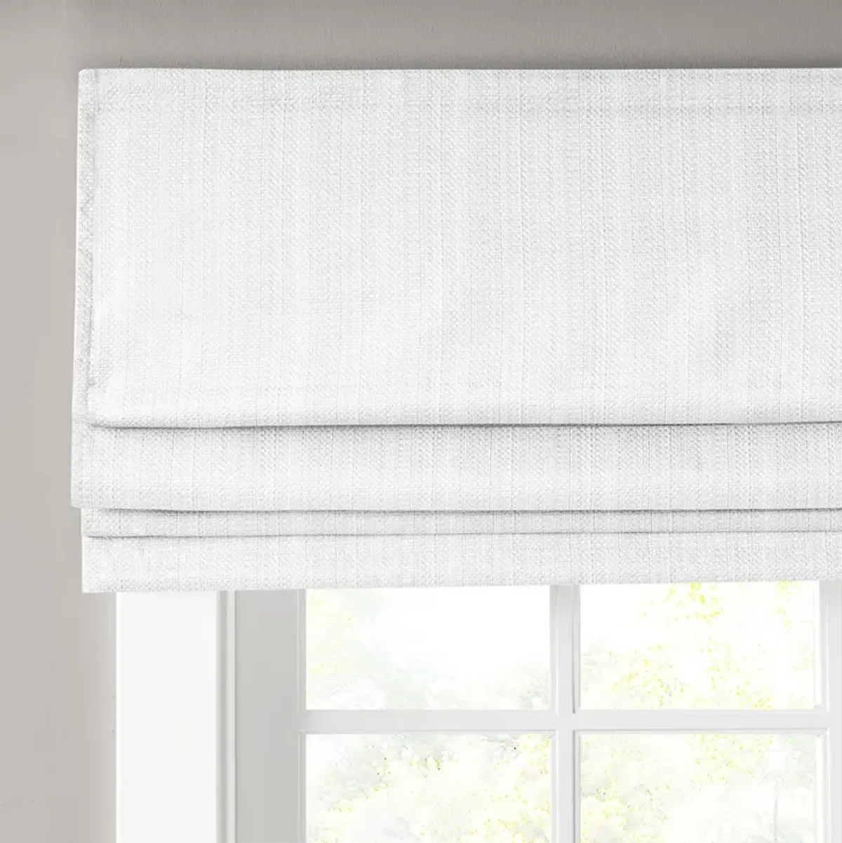 Madison Park Galen White Basketweave Total Blackout Roman Shade