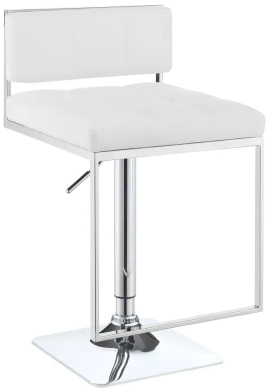 Alford Adjustable Bar Stool White And Chrome