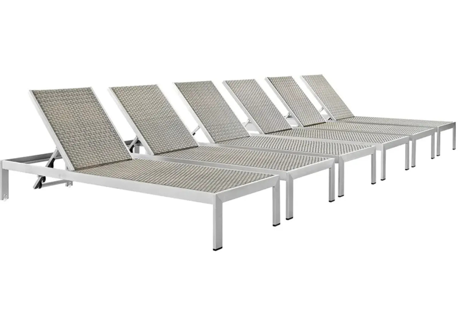 Shore Chaise Outdoor Patio Aluminum Set of 6