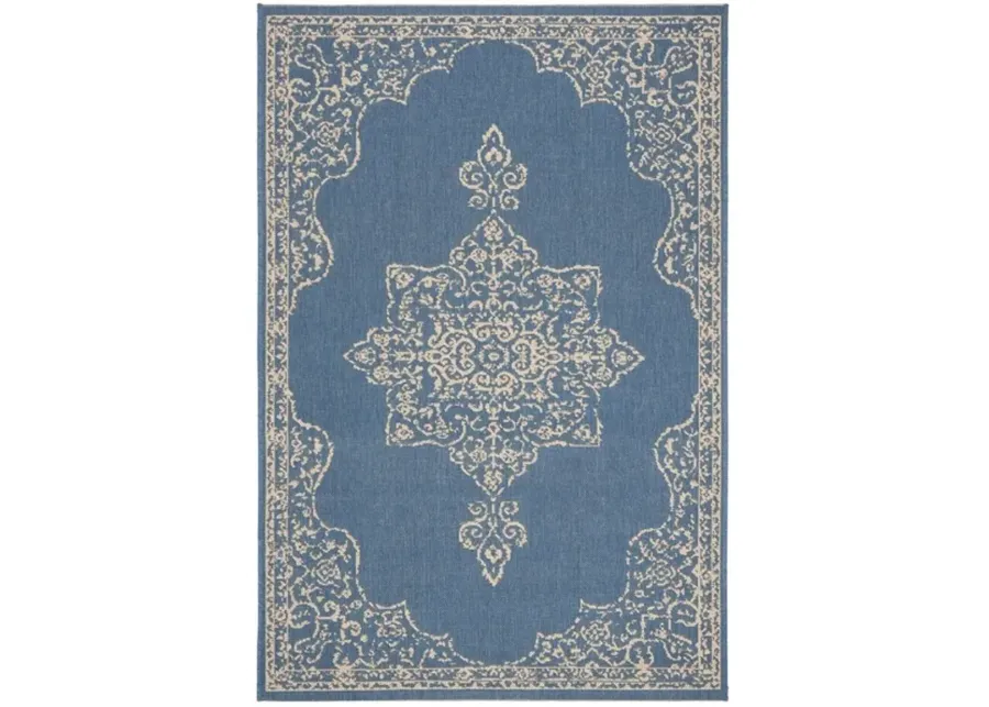 Safavieh BEACH HOUSE Collection BHS180N-5 Cream / Blue 5'-3" X 7'-6"