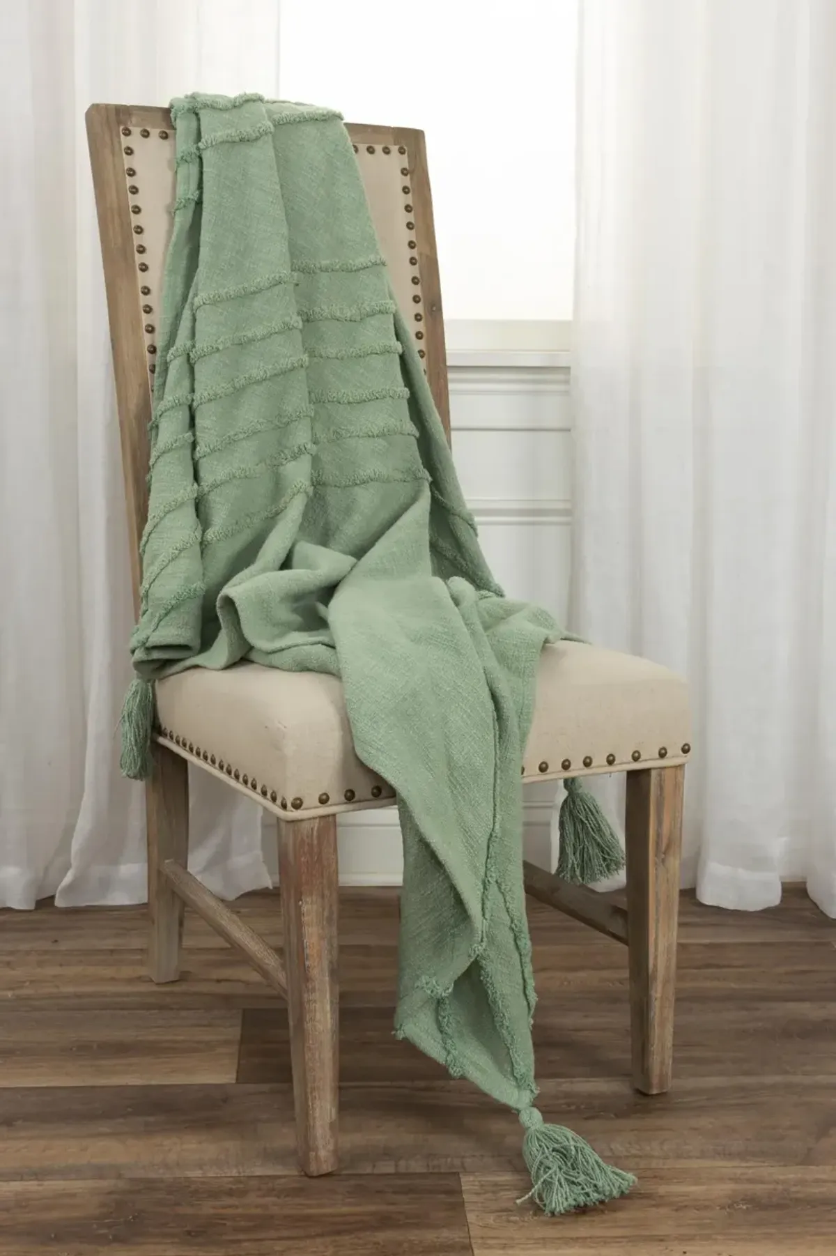 Geometric Green Throw