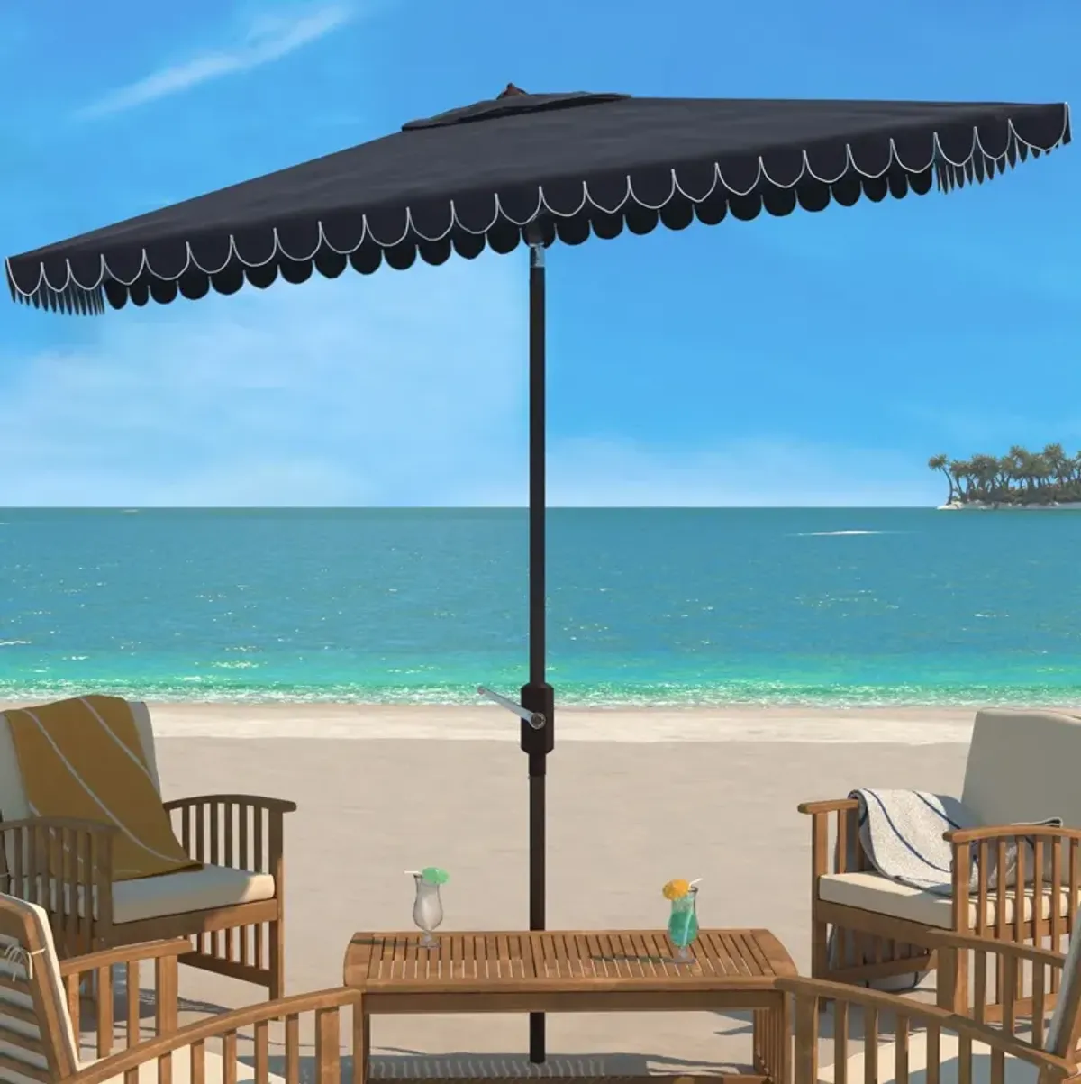 Venice 7.5 Ft Square Crank Umbrella