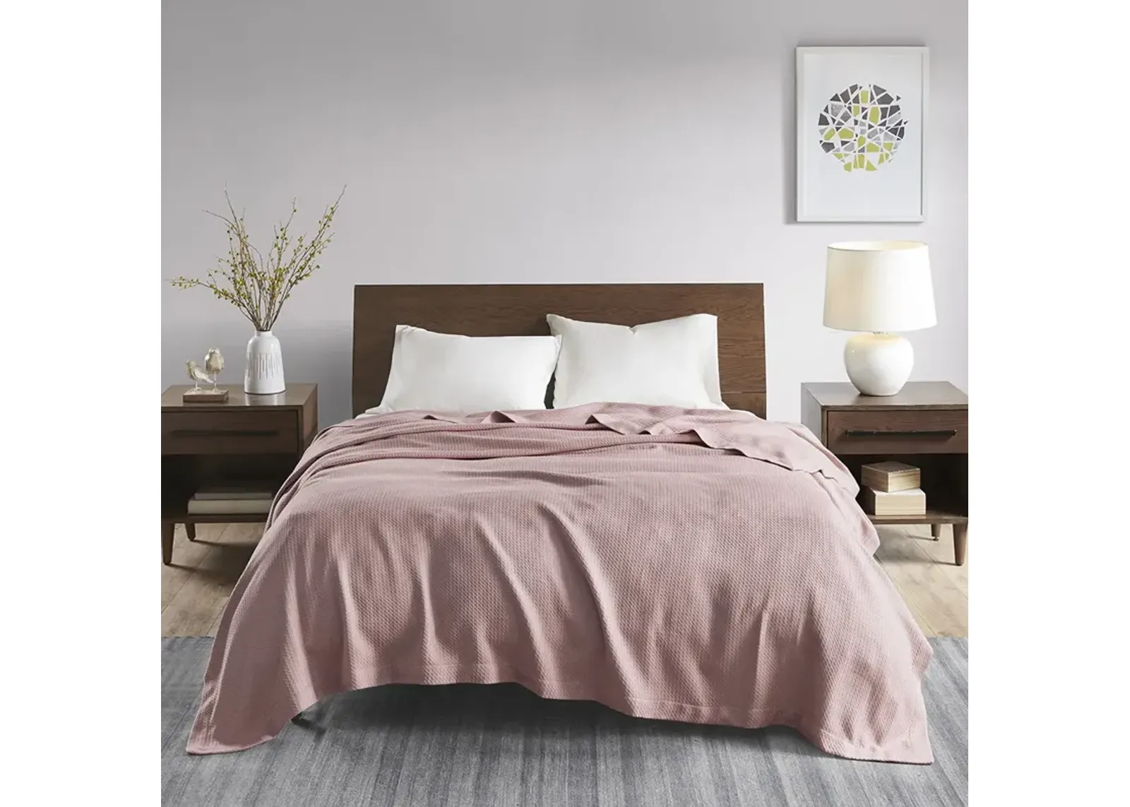 Madison Park Egyptian Cotton Rose Blanket