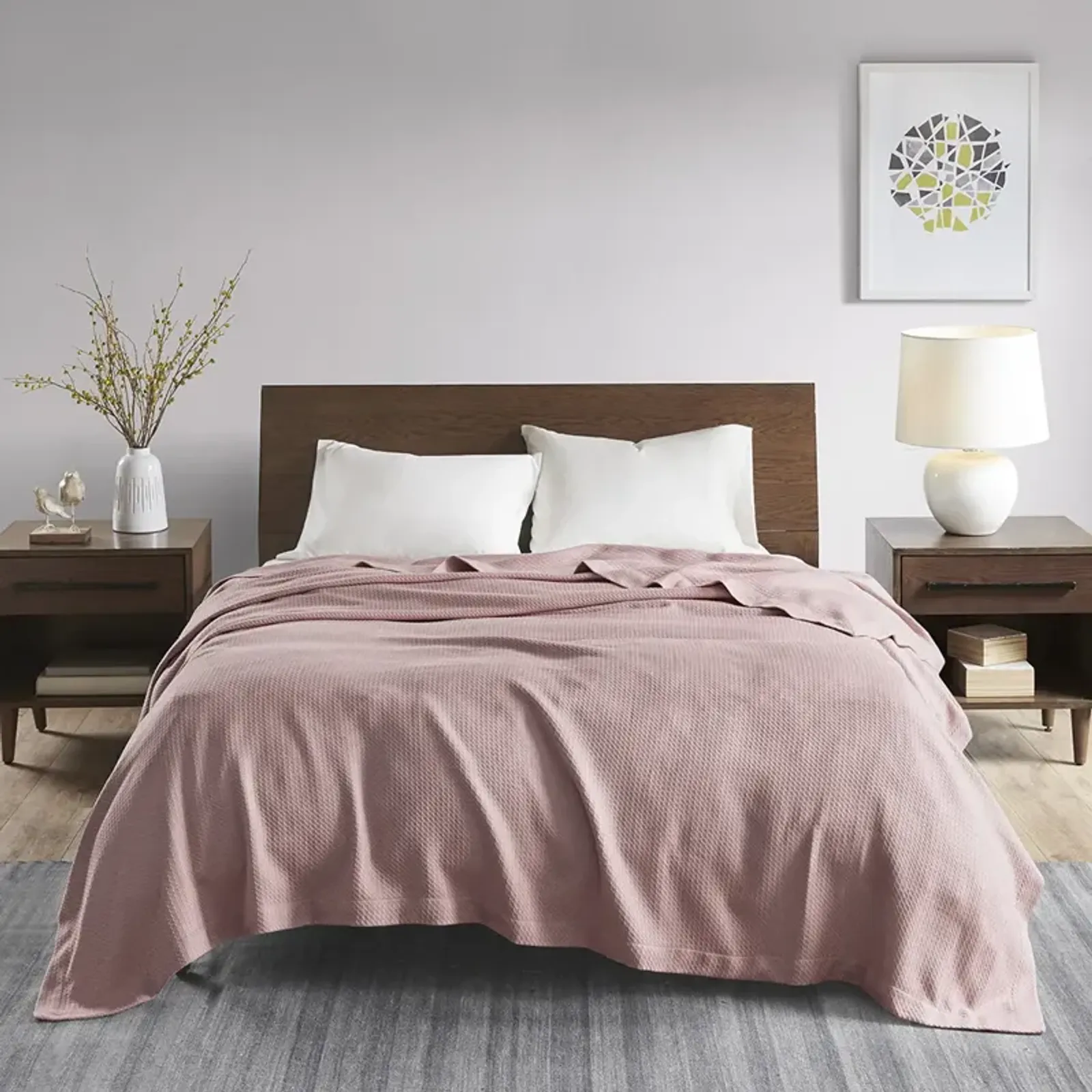 Madison Park Egyptian Cotton Rose Blanket