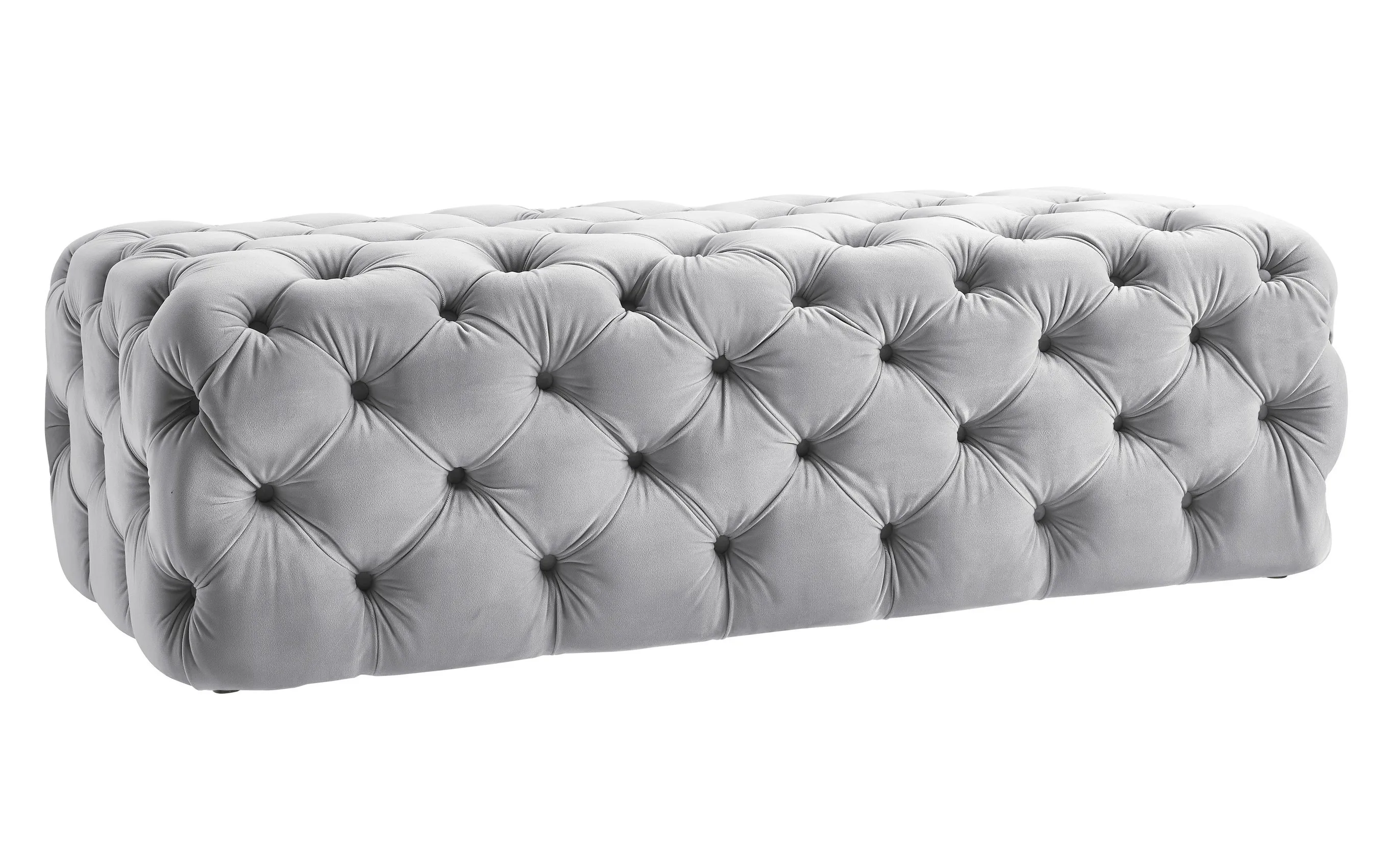 kaylee grey velvet ottoman